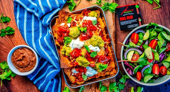 BBQ Pulled Chicken Nachos Recipe made with JD Seasonings