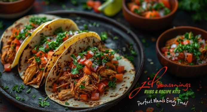 BBQ Pulled Chicken Tacos Recipe made with JD Seasonings 