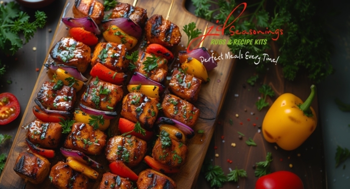 Cajun Rainbow Veggie Skewers Recipe made with JD Seasonings