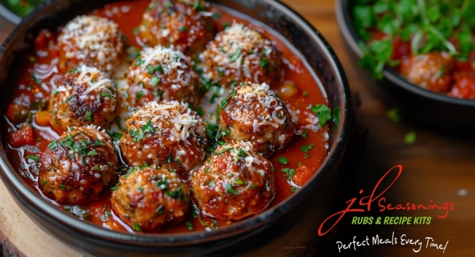 Cheesy Stuffed Meatballs Recipe made with JD Seasonings