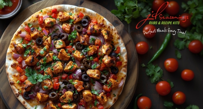 Chicken Fajita Pizza Recipe made with JD Seasonings