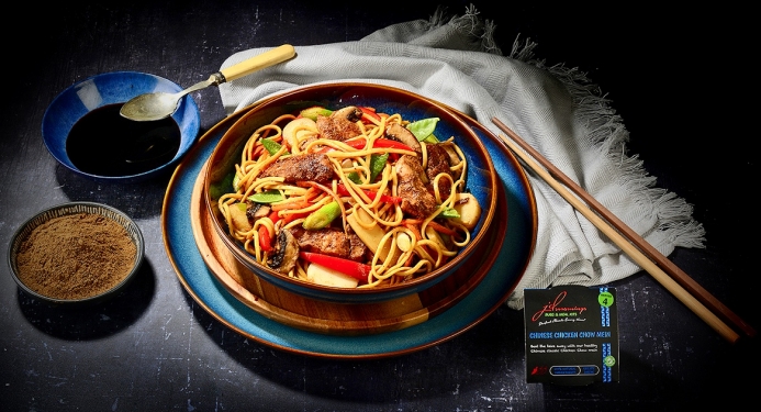 Chinese chicken chow mein made using our Chinese chicken chow Mein recipe kit