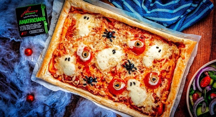 Spooky Pizza Recipe made with JD Seasonings