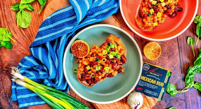 Mexican Beans on Toast Recipe made with JD Seasonings