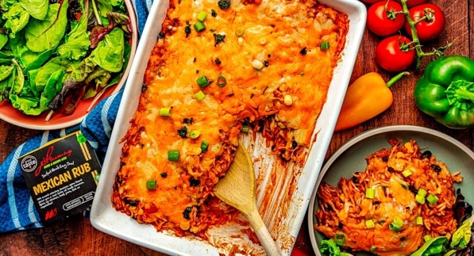 Mexican Rice Casserole Recipe made with JD Seasonings