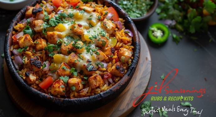 One-pot Chicken Fajita Rice Recipe made with JD Seasonings