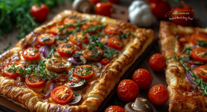 Puff Pastry Veggie Pizza Tart Recipe made with JD Seasonings