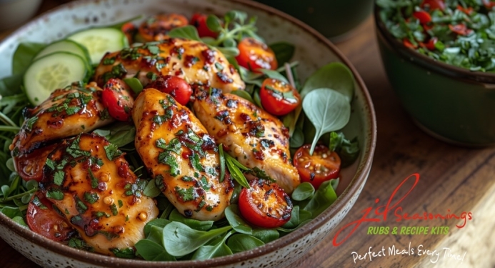 Sweet Chilli Chicken & Halloumi Salad Recipe made with JD Seasonings