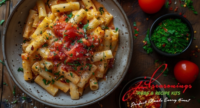 Tomato & Mascarpone Penne Rigate Recipe made with JD Seasonings Recipe 