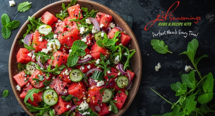 Watermelon Mint and Feta Salad Recipe made with JD Seasonings